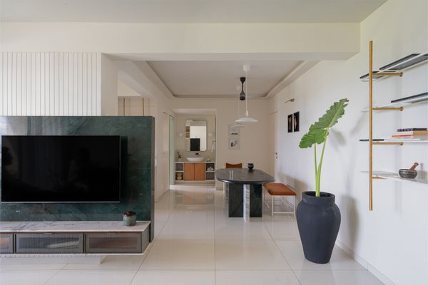 Architect Abhishek Patel's apartment for his family was designed to be what he calls "a light, airy and minimalistic environment that is both functional and easy to maintain."