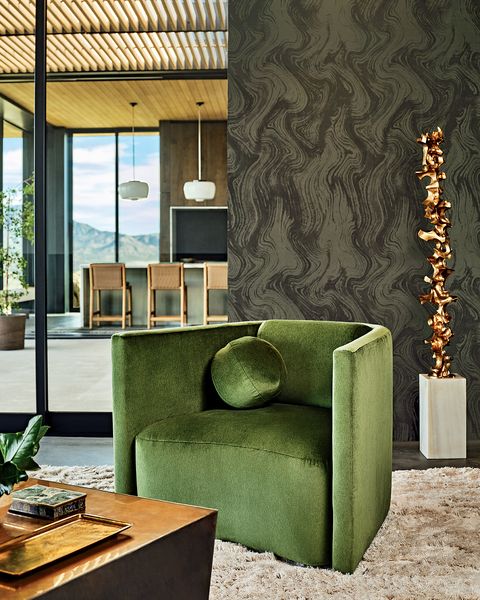 The new Fearless Green colorway (seen here in deep velvet) naturally makes a statement while also complementing the rest of the collection's contemporary, yet grounded motifs.