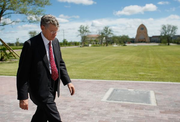Tom Monaghan, the multimillionaire founder of Domino’s Pizza, on the University of Ave Maria campus in the Catholic-centric planned community of the same name he founded in Florida.